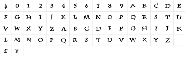 LateDrank Regular  glyph index