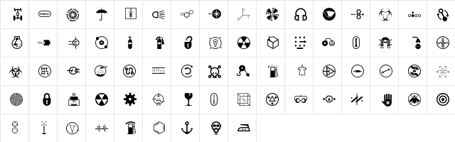 Nucleus One  glyph index