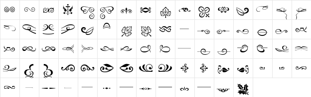 LDecorationPi-One Regular  glyph index
