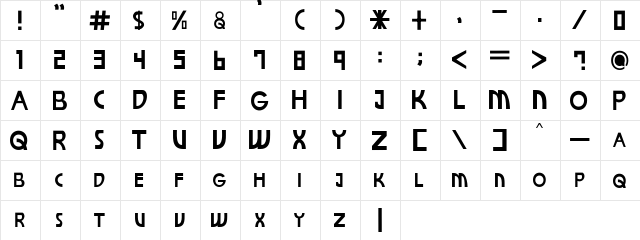 Beqo Regular  glyph index