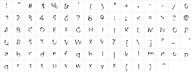 Fountain Pen Regular  glyph index