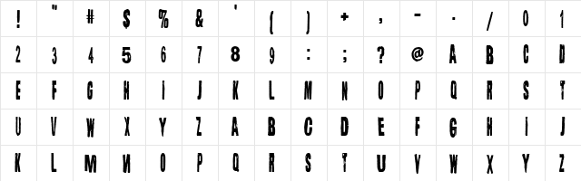 Lugosi Regular  glyph index