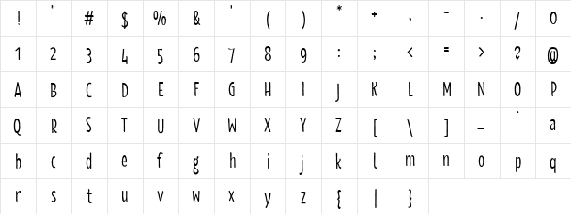 Starshipo Regular  glyph index