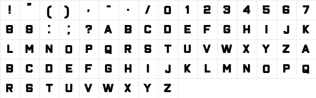 Closeness Bold  glyph index