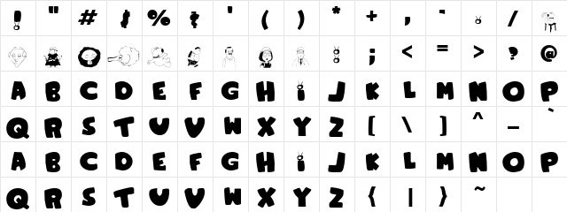 Family Guy Regular  glyph index