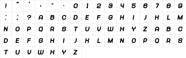 Abandoned Ultra Italic  glyph index