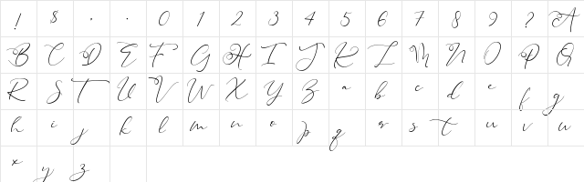 Heanffe Regular  glyph index