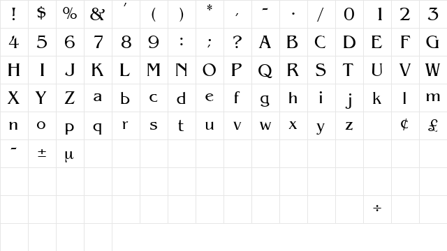 AzoteSSK Regular  glyph index