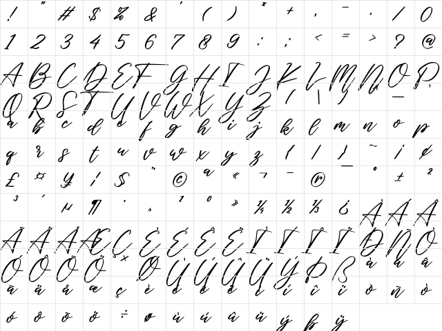 teeny tiny Regular  glyph index