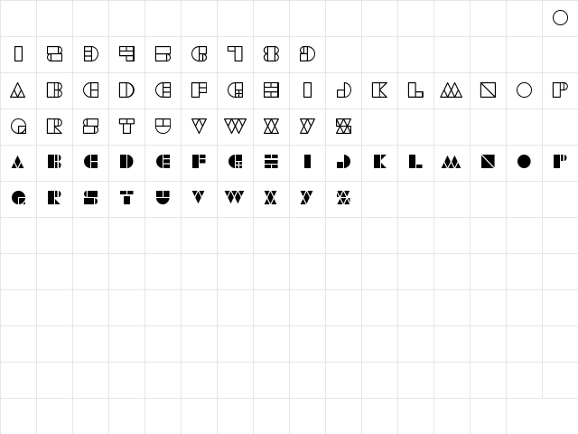 WAREHOUSE PROJECT Regular  glyph index