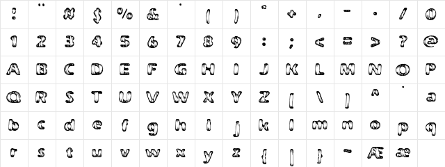 Weathered (BRK) Regular  glyph index