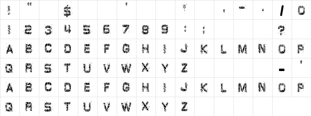 GlazKrak Busted  glyph index