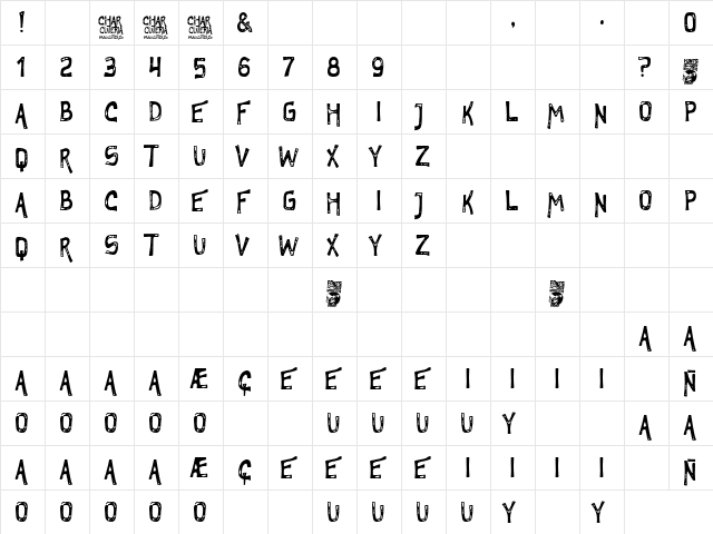Charcuteria Regular  glyph index