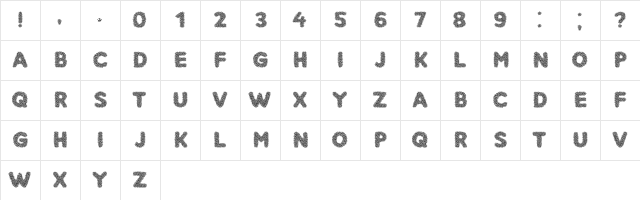 Narcissus Regular  glyph index