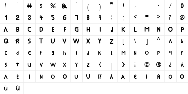 DARR Regular  glyph index