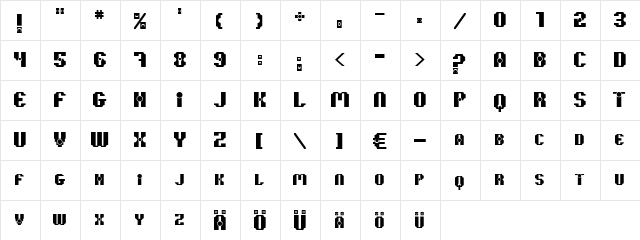 37 Kilobyte Regular  glyph index