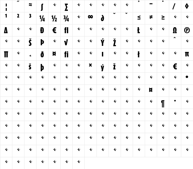 DaxCompact-BlackExpert Regular  glyph index