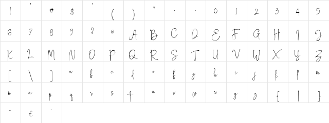 Hampton personal use only Hampton personal use only  glyph index