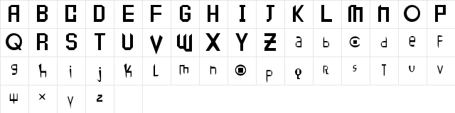 Peace1 Regular  glyph index