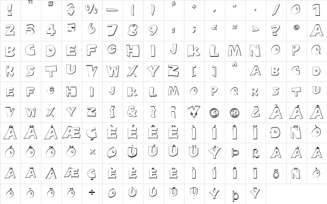 FZ JAZZY 10 3D Normal  glyph index