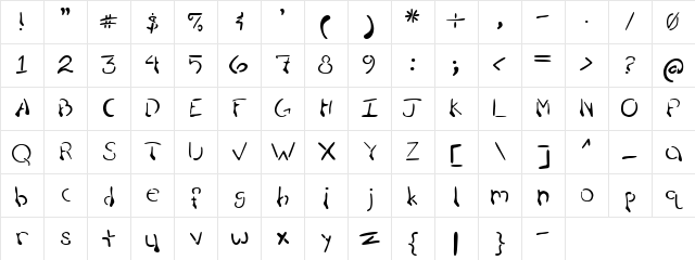 Puddle Oozing  glyph index