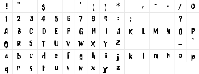 DaddioPKA Regular  glyph index