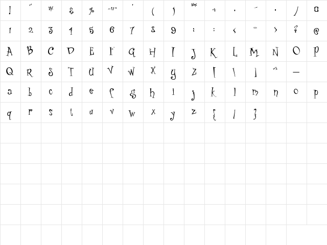 AL Boogie Woogie Regular  glyph index