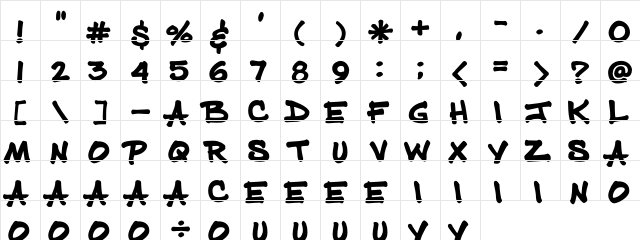 Prizma Fine Regular  glyph index