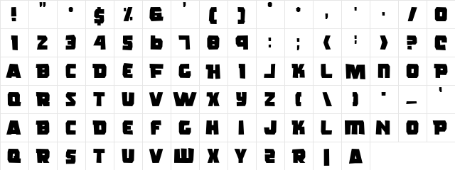 Rogue Hero Distressed Distressed  glyph index