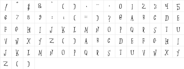 LHF Essendine Regular  glyph index
