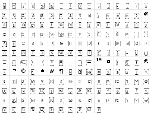 a_AvanteTitulCmFshOtl Regular  glyph index