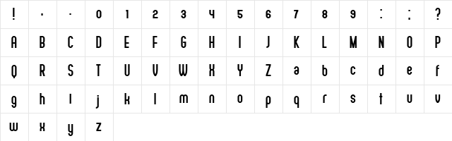 Adelino Bold  glyph index