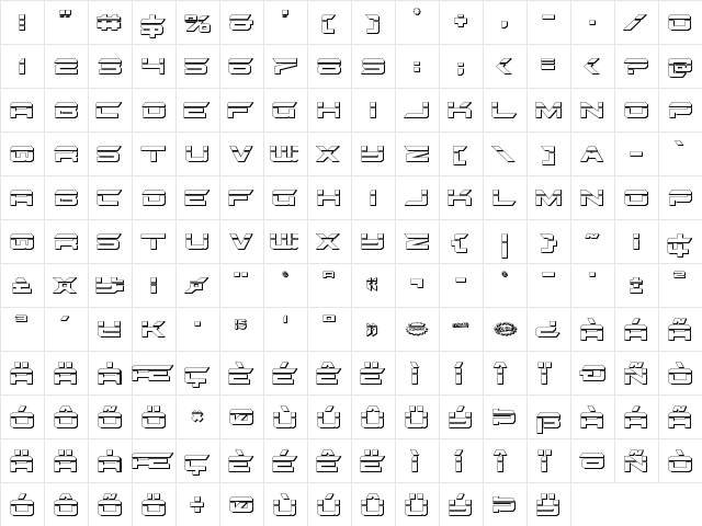 Gypsy Killer Bullet Regular  glyph index
