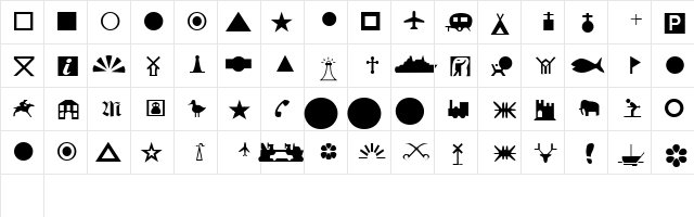 Attica VMAP Symbol 1 Regular  glyph index