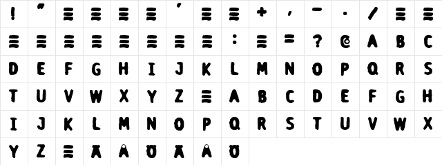 doyourthing Regular  glyph index