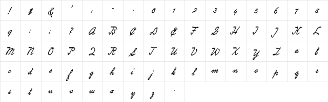 Archive Magno Script Regular  glyph index