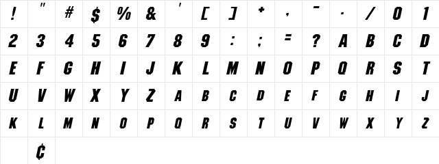 AtlasSCapsSSK Italic  glyph index