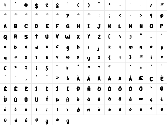 Ginger Biscuit - Personal Use Regular  glyph index