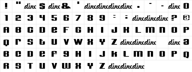 OneWithU Regular  glyph index