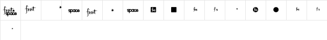 FontSpaceLogo Regular  glyph index