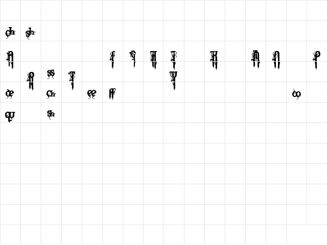 Marquis De Sade Alternates Regular  glyph index