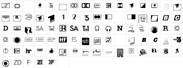Audio Pi LT nStd Regular  glyph index