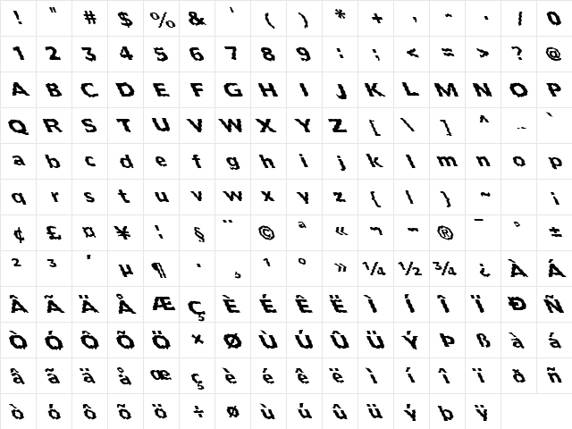 FZ BASIC 55 WAVEY LEFTY Normal  glyph index