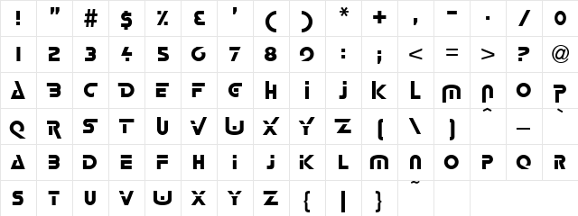 Joker 1 Regular  glyph index