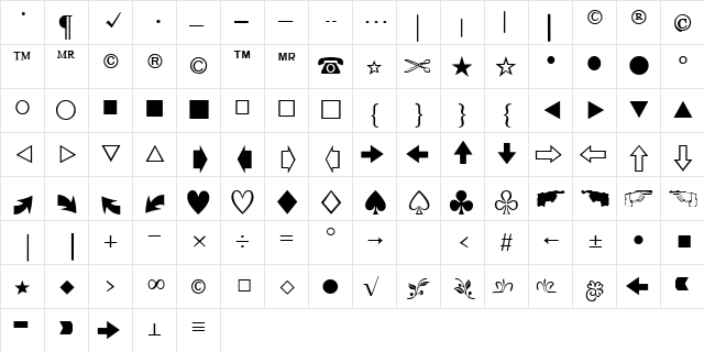 KivunPi Regular  glyph index