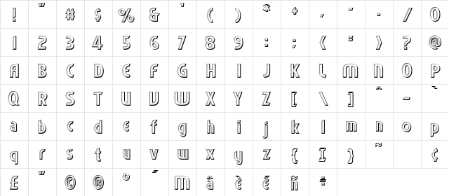 CCEuphoria Outline  glyph index