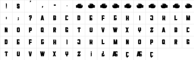 Mama Punch Regular  glyph index