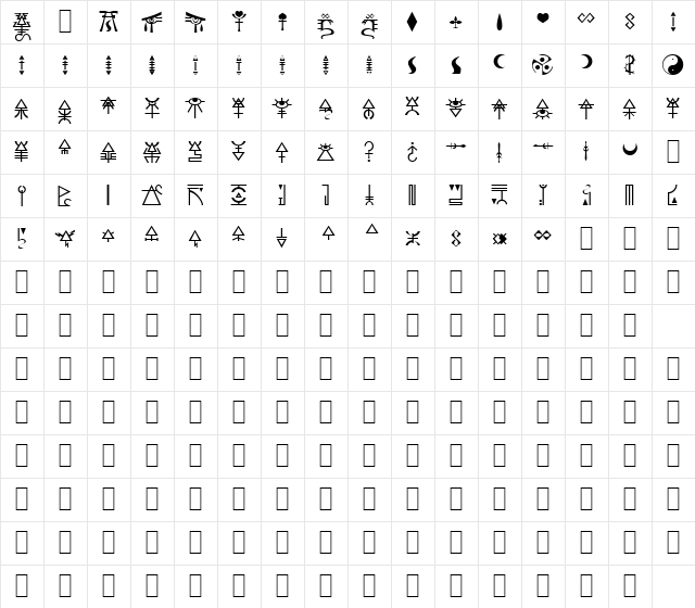 Eldar Runes Normal  glyph index