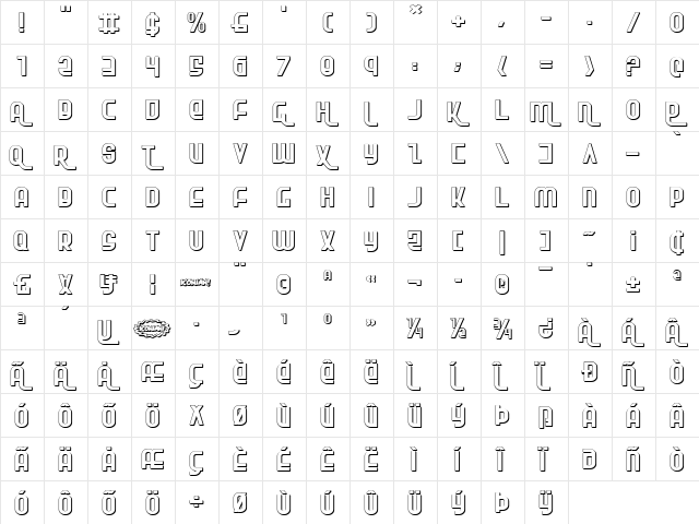 Ro'Ki'Kier Shadow Expanded Expanded  glyph index