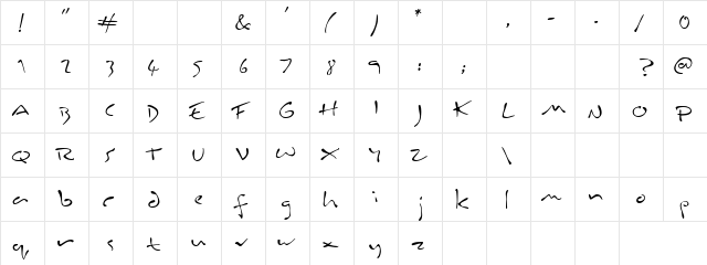 Wacom Magic Regular  glyph index
